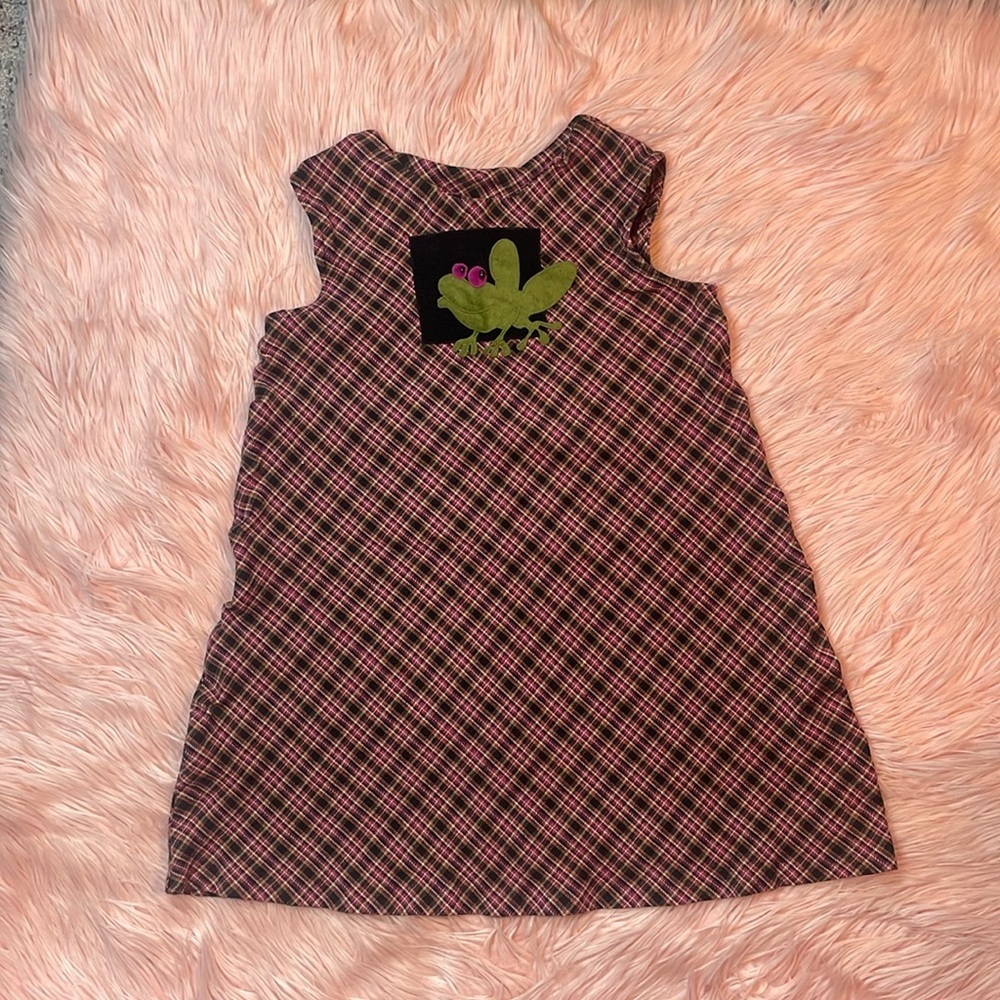 Vintage Chocolate Soup Youth Girls Plaid Frog‎ Dress Size 10
